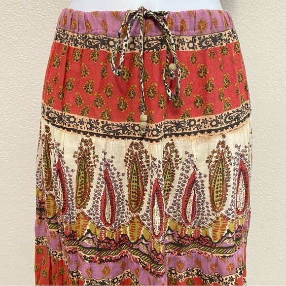 Whimsical Paisley Patchwork Maxi Skirt S Cottagecore Fairy Boho Eclectic Earthy - Picture 2 of 6